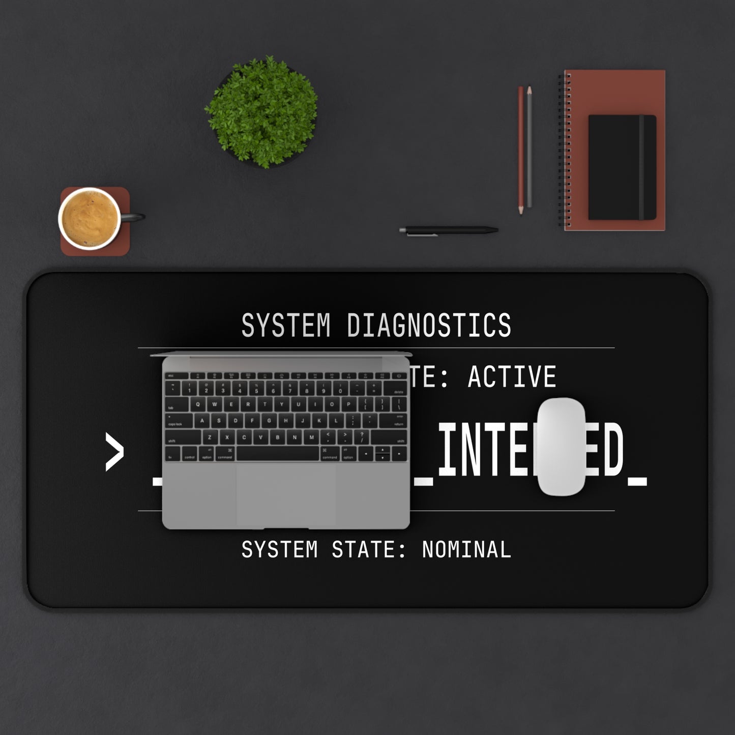 Working As Intended Desk Mat | Terminal Style Computer Keyboard Mat for IT Professionals
