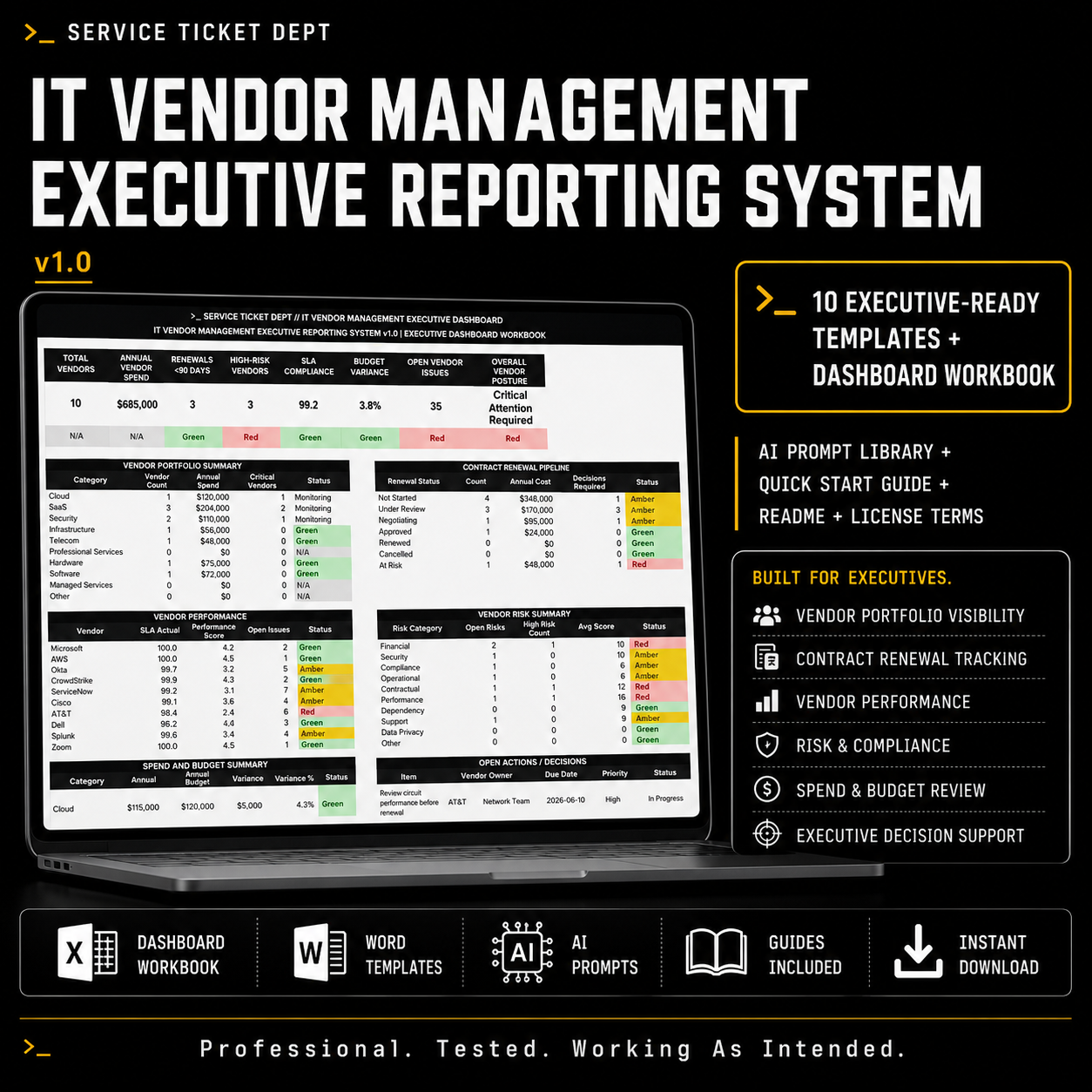 IT Vendor Management Executive Reporting System v1.0