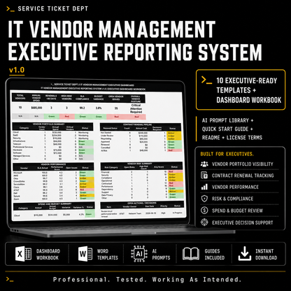 IT Vendor Management Executive Reporting System v1.0