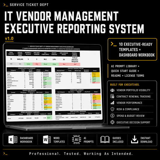 IT Vendor Management Executive Reporting System v1.0
