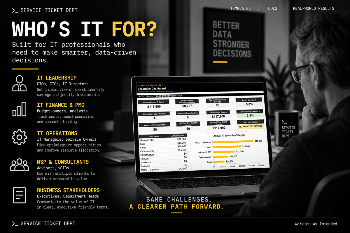 Who the IT Budget & Cost Optimization System v1.0 is designed for