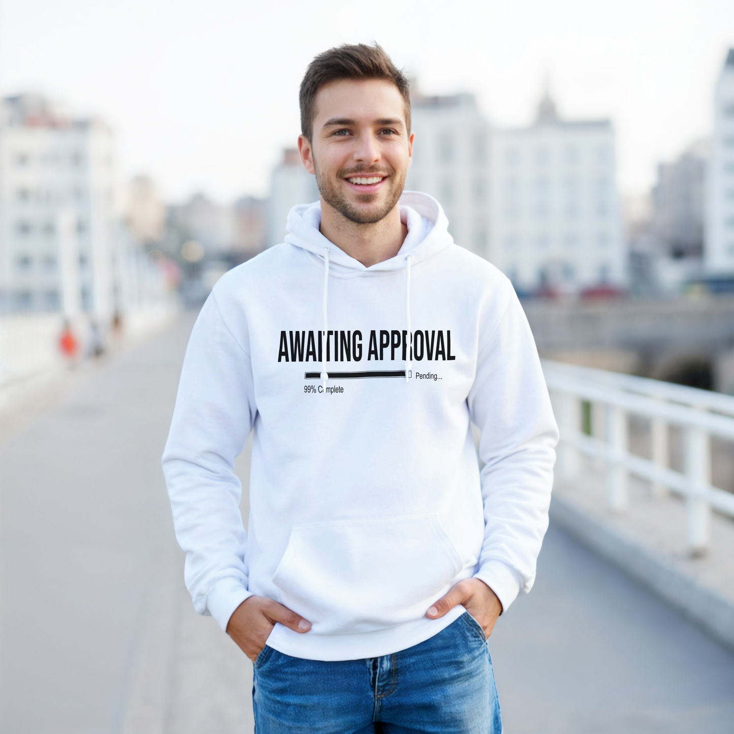 Awaiting Approval | Hoodie (Black Bar)